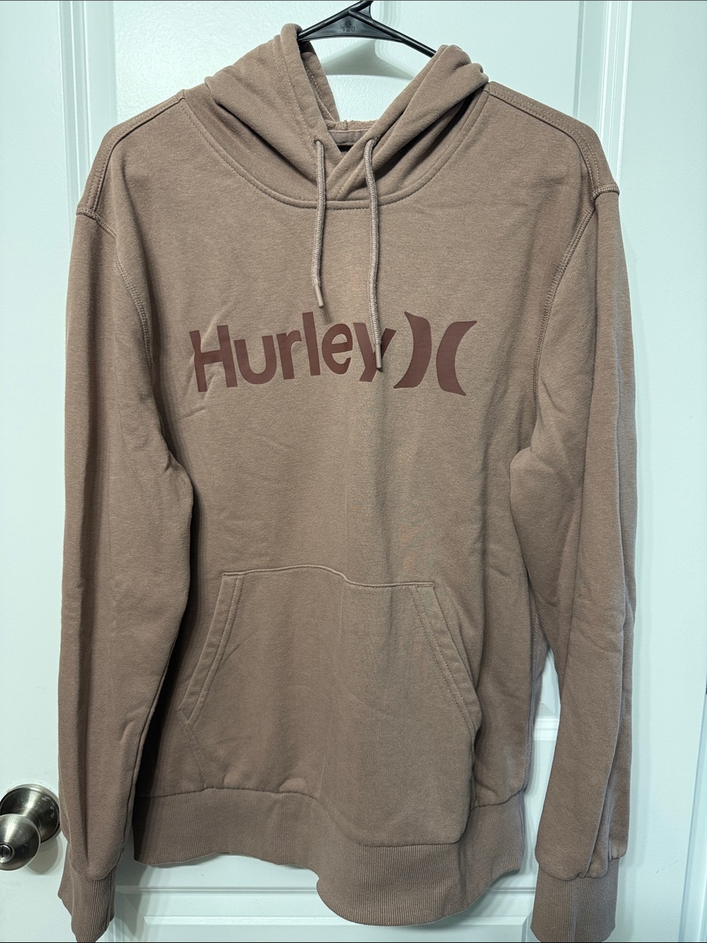 Hurley Men's Taupe Pullover Hoodie with Logo